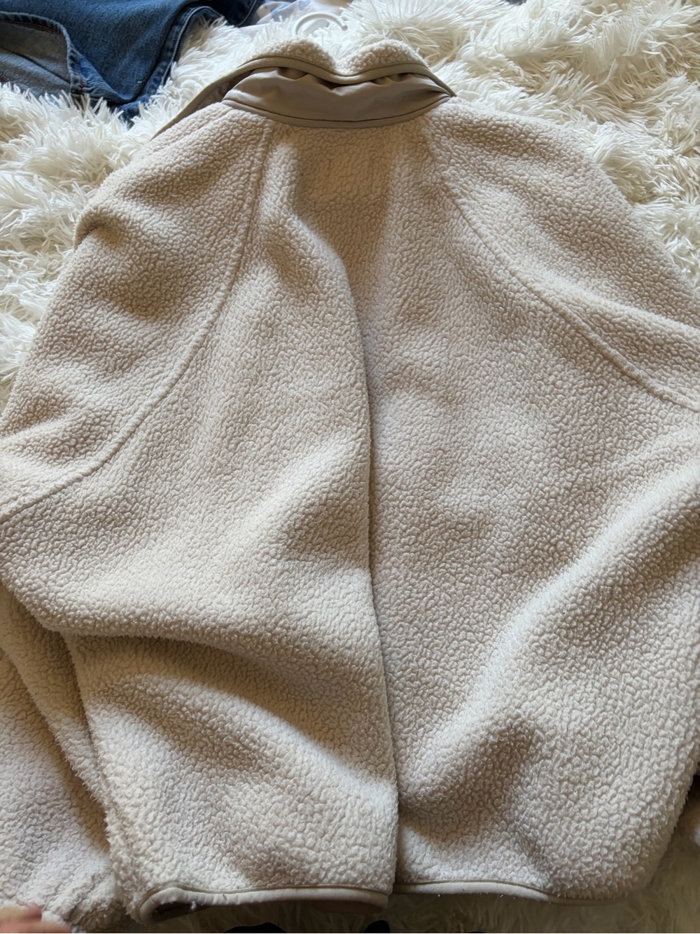 Free People Cream Teddy Sherpa Jacket - Picture 3 of 3